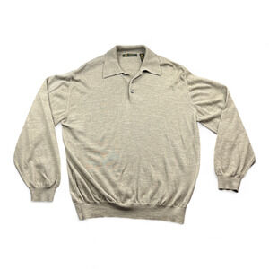 Principe Polo Shirt Adult EXTRA LARGE Brown Merino Wool Extra Fine Made Italy